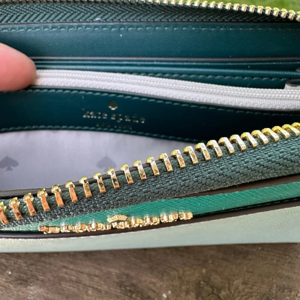 Kate Spade NY Staci Colorblock Large Continental Wallet Leather Frosted Spearmnt